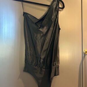 Cami NYC Black Drape Bodysuit